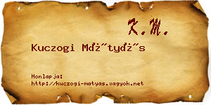 Kuczogi Mátyás névjegykártya